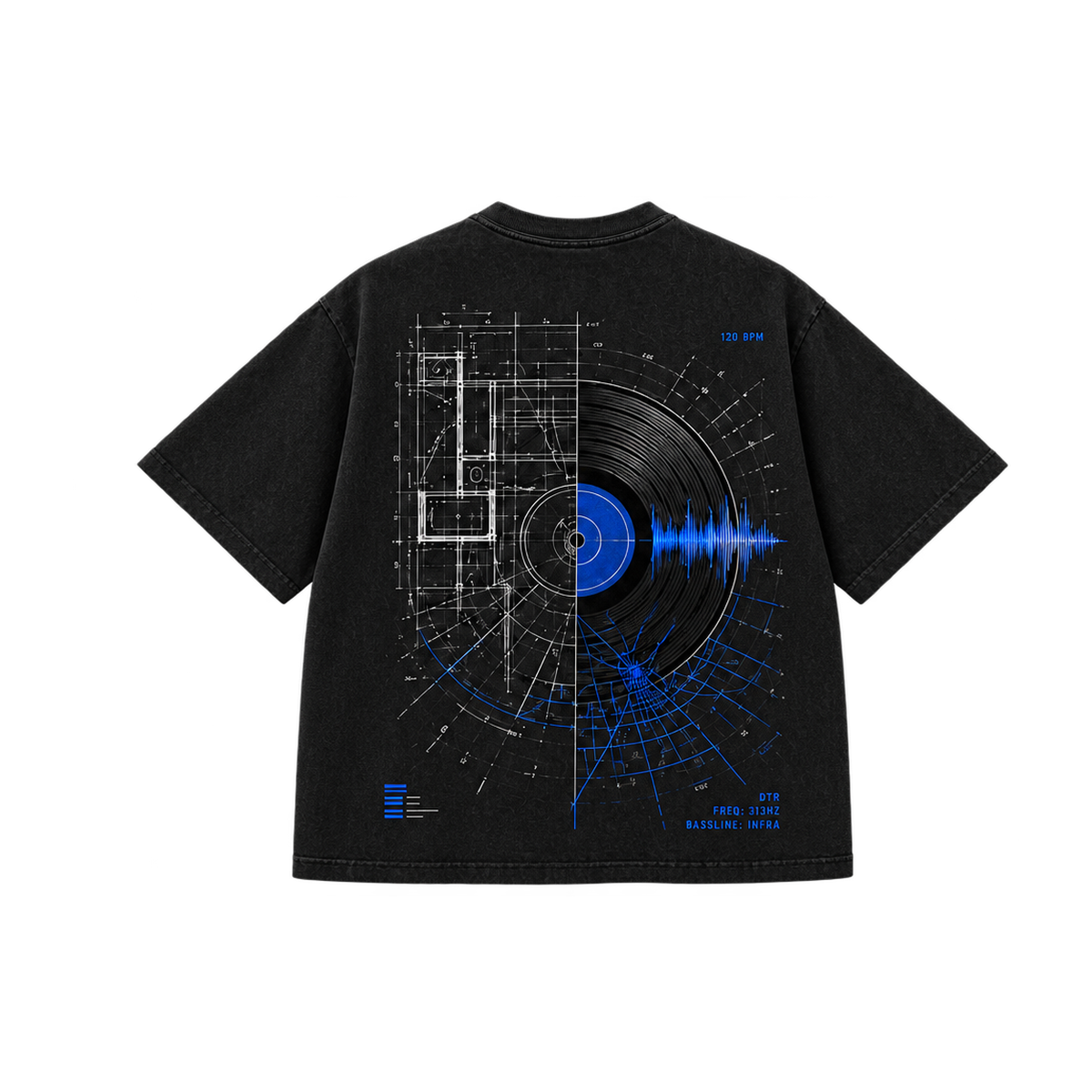 Reframing Detroit Blueprints and Basslines tee back view