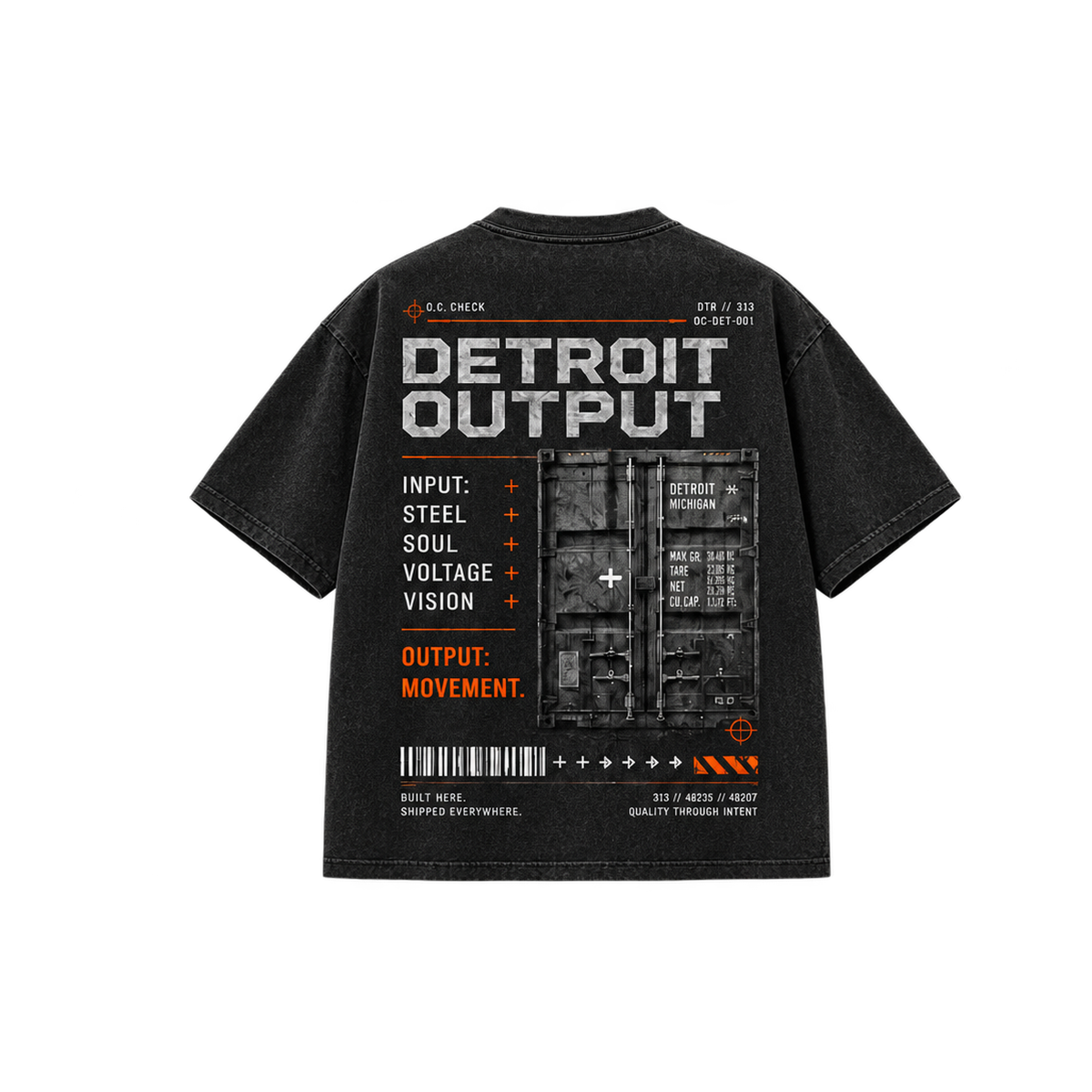 Reframing Detroit Detroit Output tee back view
