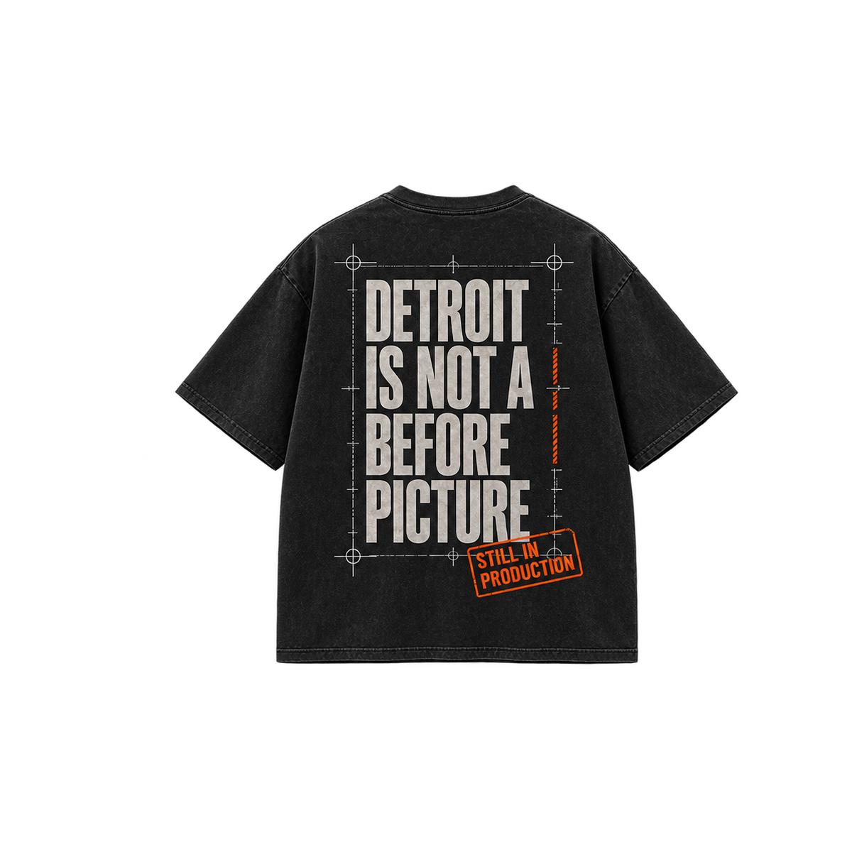 Reframing Detroit Still in Production tee back view