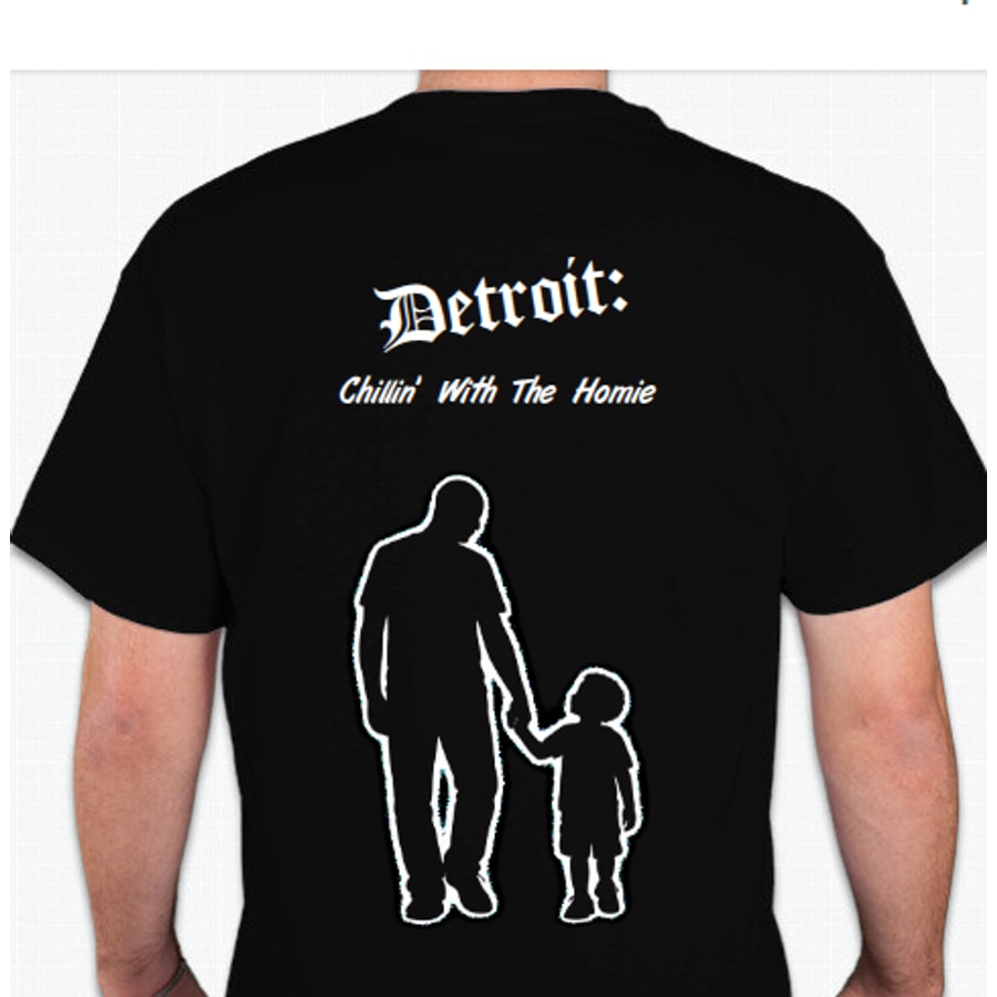 Back view of Veloreah Chillin’ With The Homie black Detroit graphic T-shirt