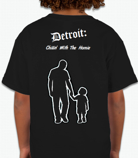 Back view of Veloreah Chillin’ With The Homie black youth Detroit graphic T-shirt