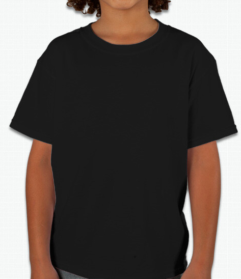 Front view of Veloreah Chillin’ With The Homie black youth T-shirt; front is plain black