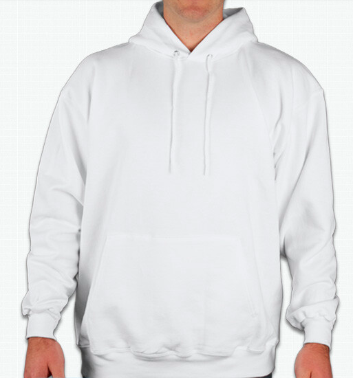 Front view of Veloreah I Got This adult white hoodie; front is plain white