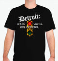 Front view of Veloreah Detroit Where Red Lights Are Optional black graphic T-shirt